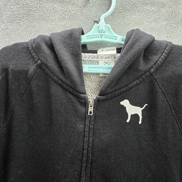 Victoria's Secret PINK Women Sweatshirt M Black Graphic Print LOVE Logo - Picture 4 of 9